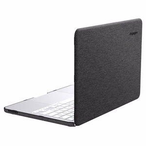 Spigen Urban Fit juodas dėklas, skirtas 2026 m. MacBook Neo 13 col.