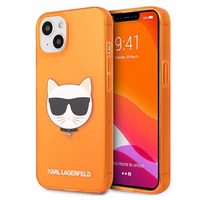 KARL LAGERFELD KLHCP13SCHTRO IPHONE 13 MINI 5.4 "oranžinis/oranžinis dėklas GLITTER CHOUPETTE FLUO