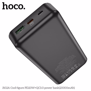 Išorinė baterija (f) Hoco 20000 mAh QC3.0 PD 3A 20W J102A juoda