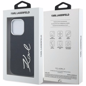 Karl Lagerfeld FW Jeans Signature Logo Dėklas iPhone 16 Pro Max - juodas