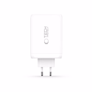 "Tech-Protect NC240W-GaN" 4 prievadų 240 W sieninis įkroviklis - baltas