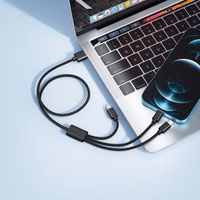 Kabelis (m) VEGER pintas kabelis 2,4A 3in1 USB A į Lightning / Type C / Micro USB 2A 12W V303 1,2 m - juodas (m)