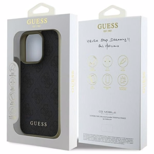 Guess 4G Charms Kolekcijos dėklas iPhone 16 Pro - juodas
