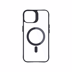 3mk satino šarvo magnetinis dėklas telefonui su MagSafe iPhone 13 / 14 - skaidrus su juodu rėmeliu