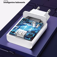 USAMS Tinklo įkroviklis 1xUSB T22 18W 3A QC3.0 (tik galvutė) greitas įkrovimas baltas CC83TC01 (US-CC083)