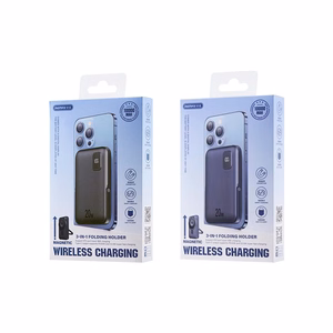 внешний аккумулятор REMAX 3in1 10000mAh 15W RPP-695 со складной подставкой серый