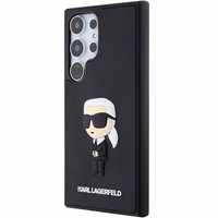 Karl Lagerfeld 3D guminis Ikonik dėklas telefonui Samsung Galaxy S24 Ultra - juodas