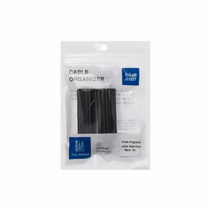 Blue Star PJ-OCZ5 magnetic self-adhesive organizer for 3 cables - black (2 pcs.)