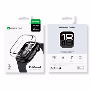 AmazingThing Radix stiklinis dėklas laikrodžiui Apple Watch 42 mm - skaidrus