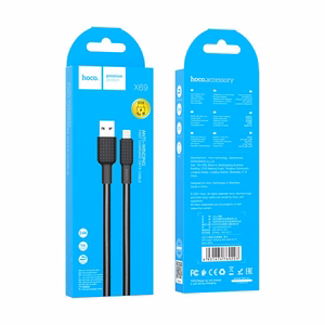 Kabelis USB A į Lightning Hoco 2,4A 1 m X69 juodas baltas