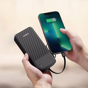 Dudao K11 Max 30000mAh išorinė baterija su įmontuotais kabeliais - juoda