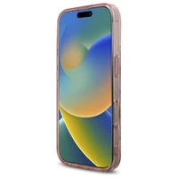 Guess IML Peony On 4G Background Magnetinis dėklas iPhone 16 Pro Max - rožinis