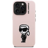 Karl Lagerfeld Silikoninis Karl Sketch MagSafe Dėklas for iPhone 16 Pro - rožinis