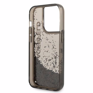 Karl Lagerfeld Liquid Glitter Elong dėklas telefonui iPhone 14 Pro Max - juodas