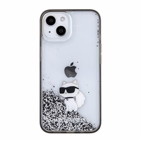 Karl Lagerfeld Liquid Glitter Choupette dėklas telefonui iPhone 15 - skaidrus