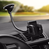 FORCELL F-GRIP Regular 27 cm automobilio laikiklis priekinio stiklo / prietaisų skydelio / oro angai juodas