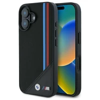 BMW M Meshed Tricolor Stripes MagSafe dėklas iPhone 16 - juodas