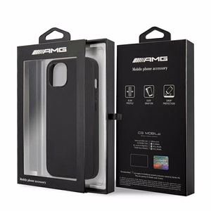 Mercedes AMG odinis karšto spaudimo dėklas iPhone 13 / 14 / 15, juodas