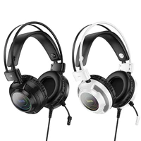 HOCO laidinės ausinės USB A + Jack 3,5 mm su mikrofonu žaidimams W110 2 m juodos