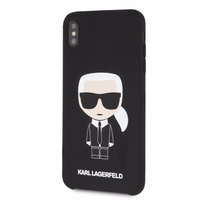 Karl Lagerfeld KLHCI65SLFKBK iPhone XsMax kietasis dėklas juodas/black Silicone Iconic