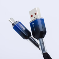 Kabelis FORCELL F-ENERGY C351 USB A į Micro USB QC3.0 2,4A 18W Gradientinis 1 m juodas (m)