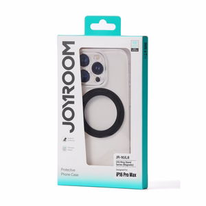 "Joyroom" JR-16JL6 "iPhone 16 Pro" itin plonas "MagSafe" suderinamas dėklas su 360° žiediniu stovu - juodas
