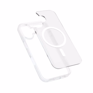 Crong Hybrid Matte Magnetic MagSafe dėklas, skirtas iPhone 17, baltas