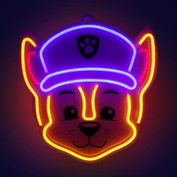 Hanging neon LED Paw Patrol on plexiglass - Chase OW-130346