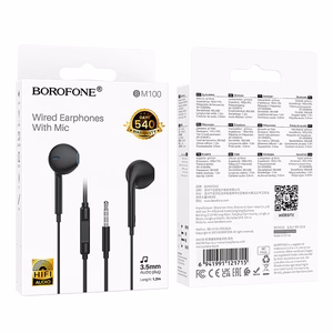 Borofone ausinės BM100 Fuente su mikrofonu juodos