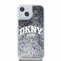DKNY skystojo blizgučio didelio logotipo dėklas telefonui iPhone 15 Plus / 14 Plus - juodas