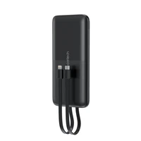 Išorinė baterija Choetech B654 10000mAh 22,5W USB-A / USB-C / micro USB su integruotu USB-C / Lightning laidu (juoda)