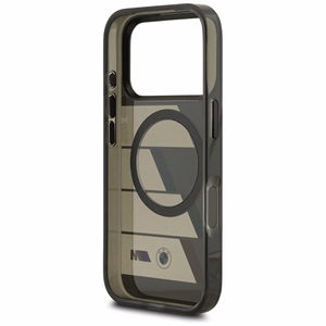 BMW M IML metaliniai mygtukai trispalvės linijos magnetinis dėklas telefonui iPhone 17 Pro - pilkas