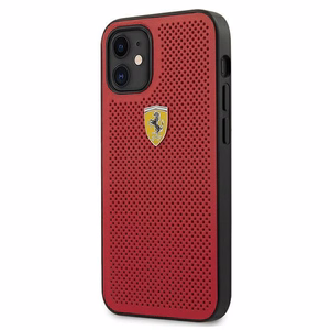 Ferrari FESPEHCP12SRE iPhone 12 mini 5.4 raudonas kietas dėklas On Track perforuotas