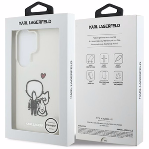 Karl Lagerfeld dėklas IML Karl ir Choupette MagSafe skirtas Samsung Galaxy S26 Ultra skaidrus