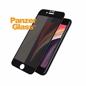 PanzerGlass E2E Super+ privatumo apsauginis stiklas iPhone 6 / 6s / 7 / 8 / SE 2020 / SE 2022 - su juodu rėmeliu