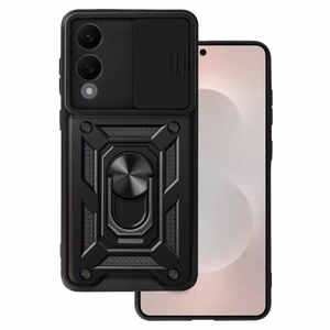 Dėklas telefonui Slide Camera Armor Samsung Galaxy S25 Edge Juodas