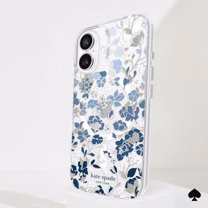 Kate Spade New York Protective Gems MagSafe - Case for iPhone 16 (Flowerbed Blue)