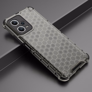 Honeycomb dėklas telefonui Xiaomi Redmi Note 12 5G / Poco X5 5G šarvuotas hibridinis dangtelis juodas
