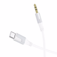 Audio kabelis Borofone BL19 USB-C to 3,5mm baltas