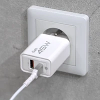 Blavec sieninis įkroviklis BC-5 GaN - USB + Type C - PD QC 45W 3A (TCBC5G-UCW453A) baltas