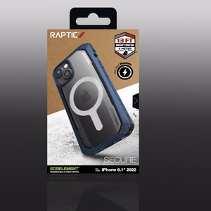 Raptic X-Doria Secure dėklas iPhone 14 su Magnetine šarvuota mėlyna danga