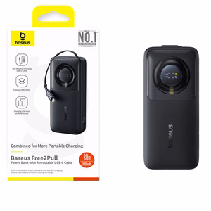 Išorinė baterija Baseus OS Free2Pull 10000mAh 30W + laidas (juoda)