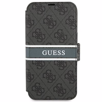 Guess GUBKP13S4GDGR iPhone 13 mini 5.4" pilkas/pilkas knygos tipo dėklas 4G Stripe