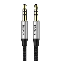 Baseus Yiven Audio kabelis mini jack 3,5mm AUX, 1m (juodas ir sidabrinis)