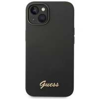 Guess GUHCP14MSLSMK iPhone 14 Plus 6.7 "juodas/juodas kietas dėklas Silicone Vintage Gold Logo