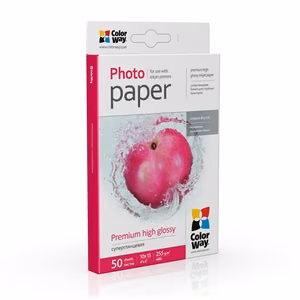 ColorWay – premium high-gloss photo paper, 255 g/m², 10 × 15 cm, 50 sheets
