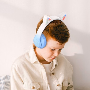 HOCO belaidės Bluetooth ausinės W42 su katės ausimis kristalinės mėlynos