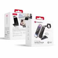 Forcell F-ENERGY Simply Charge 3in1 aliuminis suderinamas su Apple Watch ir Samsung Watch pilkas