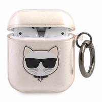 Karl Lagerfeld Glitter Choupette dėklas AirPods 1/2 – auksinis