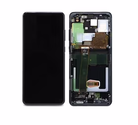 Ekranas Samsung G988 S20 Ultra su lietimui jautriu stikliuku ir rėmeliu Cosmic Black originalus (service pack)